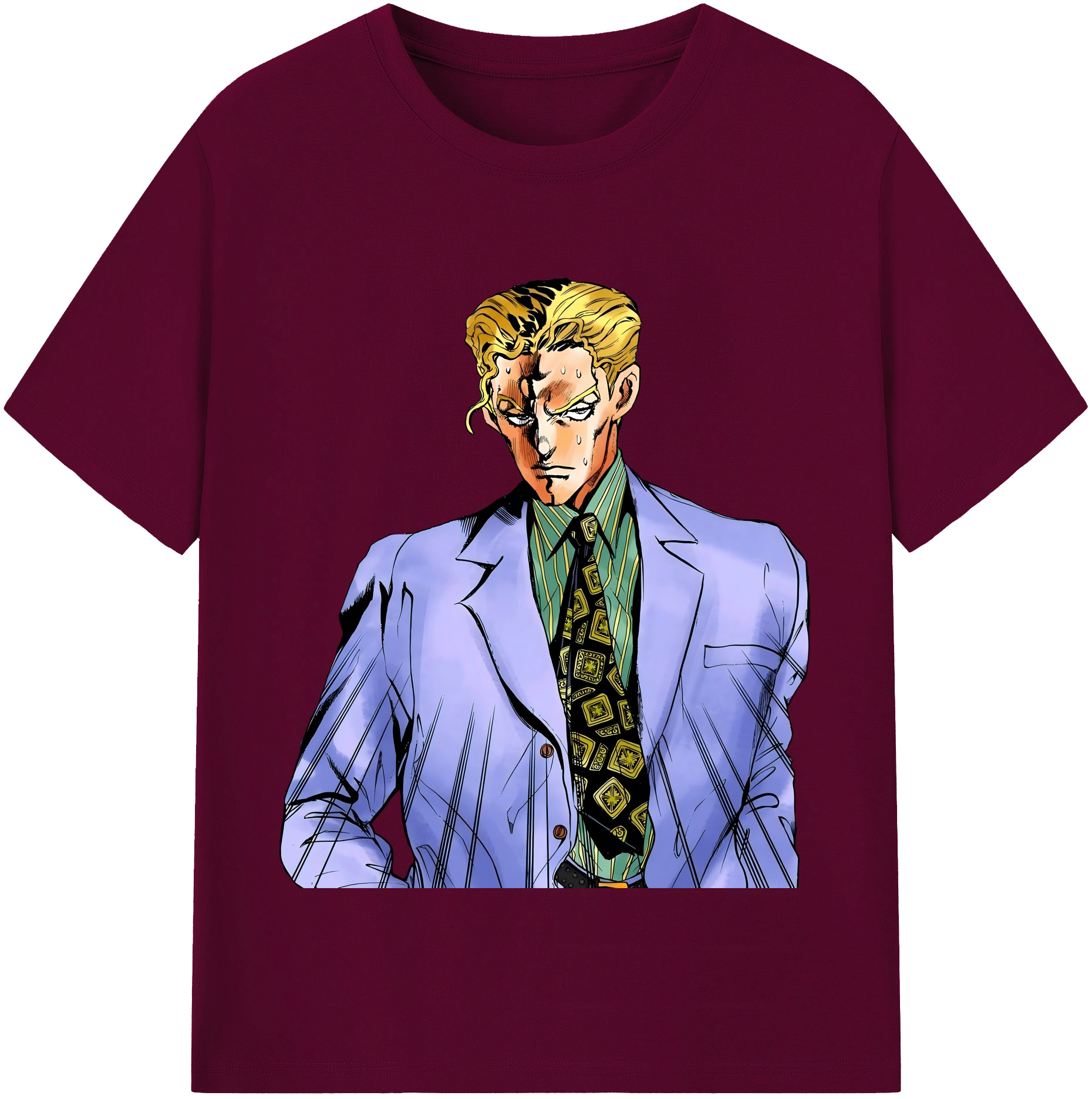 （画像用） ジョジョの奇妙な冒険 きら よしかげ JoJo's Bizarre Adventure Kira Yoshikage レディースカジュアルプリントTシャツ（綿100％）